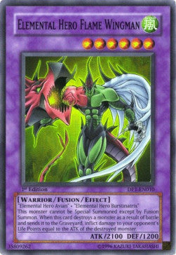 Elementar-HELD Flammenflügelmann DP1-010 Super Rare Light Played Deutsch 1. Auflage