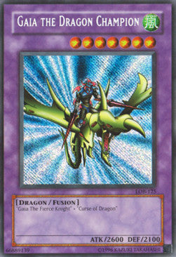 Gaia the Dragon Champion (V.2) LOB-EN125 Secret Rare Poor Englisch