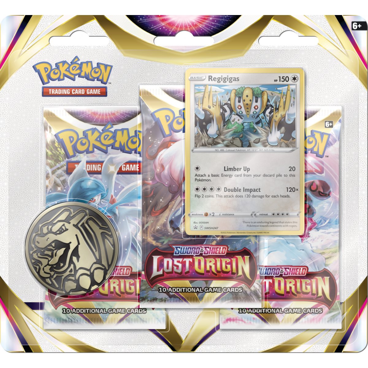 Pokémon Sword and Shield Lost Origin - 3-Pack-Blister - Regigigas - englisch