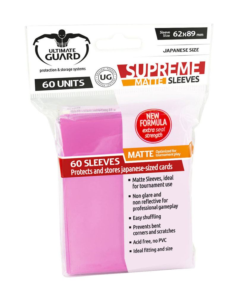 Ultimate Guard Supreme Sleeves Japanische Größe Matt Pink (60)