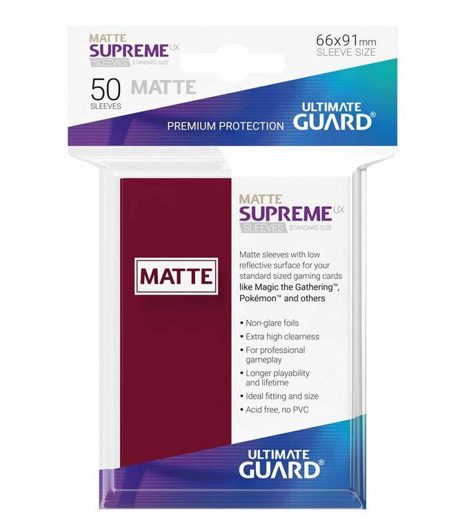 Ultimate Guard Supreme UX Sleeves Standardgröße Matt Burgundy (50)