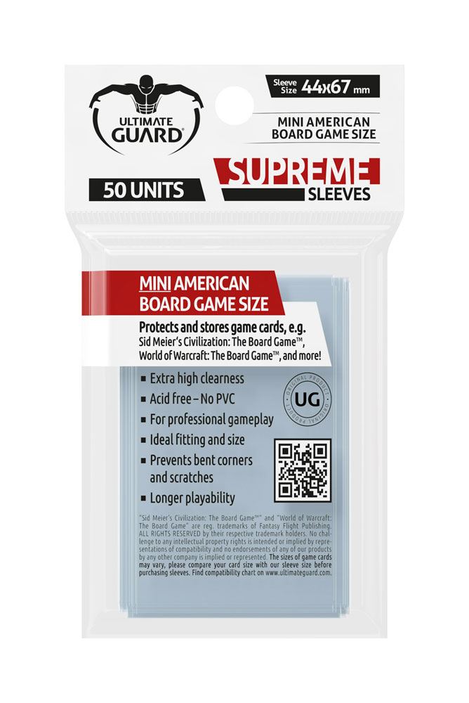 Ultimate Guard Supreme Soft Sleeves für Brettspielkarten Mini American (50)