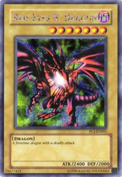 Rotäugiger schwarzer Drache PCJ-001 Secret Rare Near Mint Deutsch