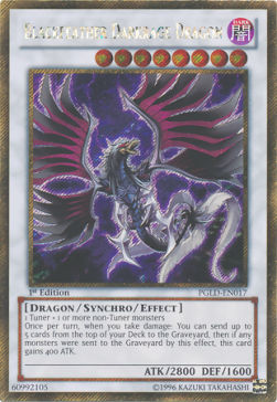 Schwarzfeder-Dunkelwutdrache PGLD-DE017 Gold Secret Rare Good Deutsch 1. Auflage