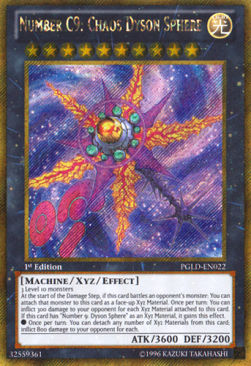 Nummer C9: Chaos-Dyson-Sphäre PGLD-022 Gold Secret Rare Light Played Deutsch
