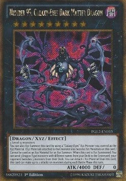 Nummer 95: Galaxieaugen-Dunkelmateriedrache PGL2-015 Gold Secret Rare Good Deutsch 1. Auflage
