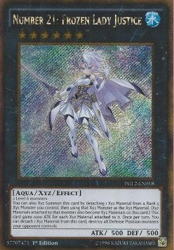 Nummer 21: Gefrorene Lady Gerechtigkeit PGL2-DE018 Gold Secret Rare Good Deutsch 1. Auflage