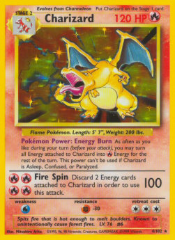 Charizard BS-4 Holo Rare Poor Englisch