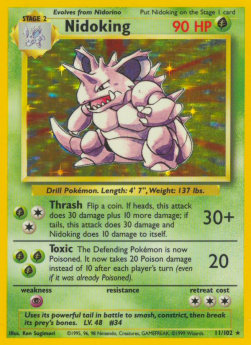 Nidoking BS-11 Holo Rare Played Deutsch Reverse Holo