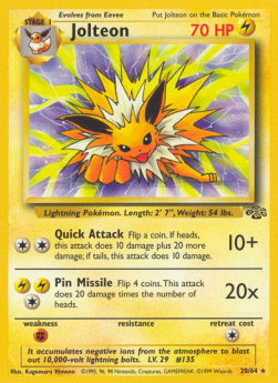 Jolteon JU-20 Rare Poor Englisch