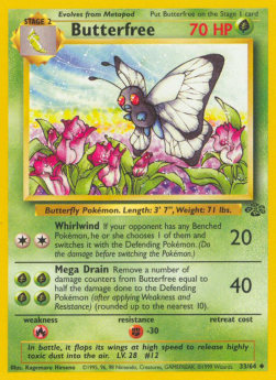 Butterfree JU-33 Uncommon Light Played Englisch