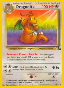 Dragonite FO-19 Rare Poor Englisch