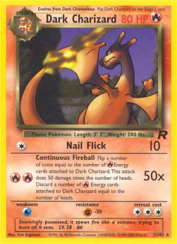 Dark Charizard TR-21 Rare Light Played Englisch