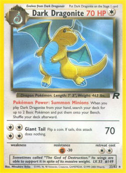 Dark Dragonite TR-22 Rare Poor Englisch