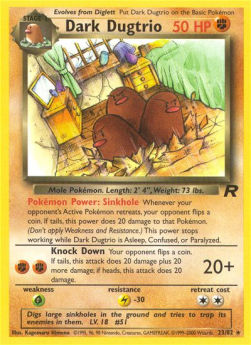 Dark Dugtrio TR-23 Rare Poor Englisch