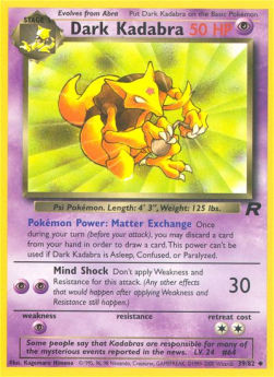 Dark Kadabra TR-39 Uncommon Near Mint Englisch