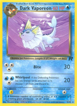 Dark Vaporeon TR-45 Uncommon Played Englisch
