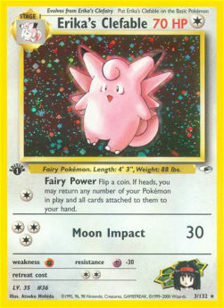 Erika's Clefable GH-3 Holo Rare Poor Englisch