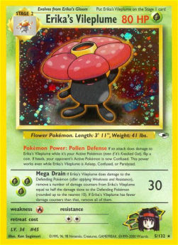 Erika's Vileplume GH-5 Holo Rare Good Englisch