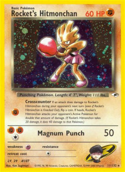 Rocket's Hitmonchan GH-11 Holo Rare Light Played Englisch