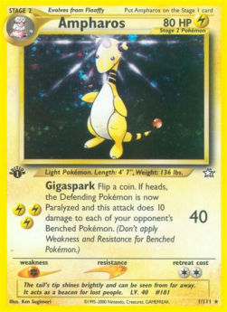 Ampharos NG-1 Holo Rare Poor Deutsch