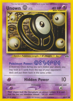 Unown [O] NDI-69 Common Light Played Englisch