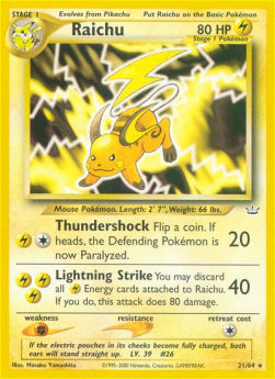 Raichu NR-21 Rare Played Englisch