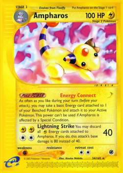 Ampharos EX-34 Rare Poor Deutsch