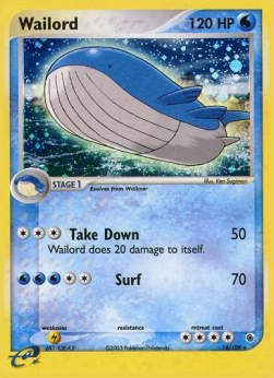 Wailord RS-14 Holo Rare Light Played Deutsch