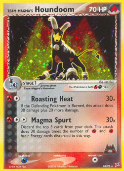 Team Magmas Hundemon (F/D) MA-10 Holo Rare Good Deutsch Reverse Holo
