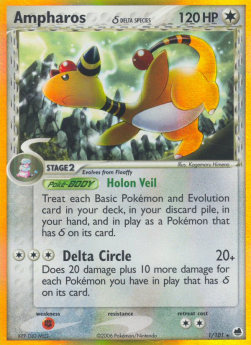 Ampharos δ Delta Species DF-1 Holo Rare Good Englisch Reverse Holo