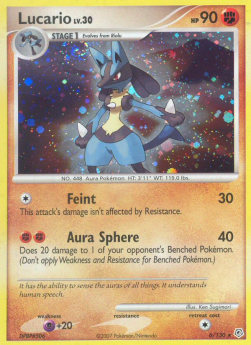 Lucario Lv.30 DP-6 Holo Rare Light Played Deutsch Reverse Holo