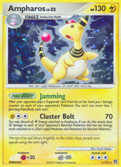 Ampharos Lv.52 SW-1 Holo Rare Played Deutsch