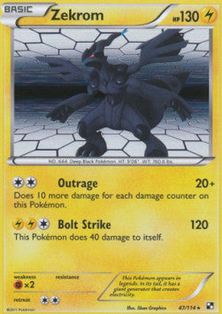 Zekrom BLW-47 Holo Rare Light Played Deutsch Reverse Holo
