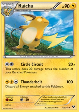 Raichu XY-43 Holo Rare Good Englisch