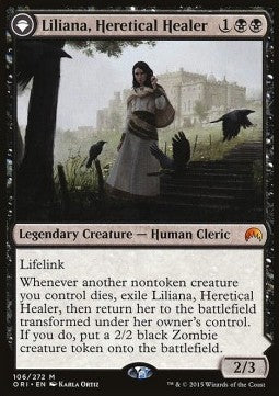 Liliana, Heretical Healer // Liliana, Defiant Necromancer ORI-106 Mythic Light Played Englisch