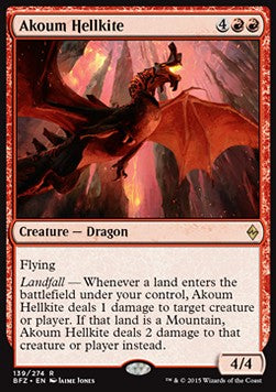 Akoum Hellkite BFZ-139 Rare Excellent Englisch