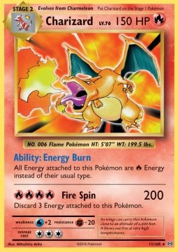 Charizard EVO-11 Holo Rare Excellent Englisch Reverse Holo