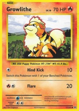 Growlithe EVO-17 Common Excellent Englisch Reverse Holo