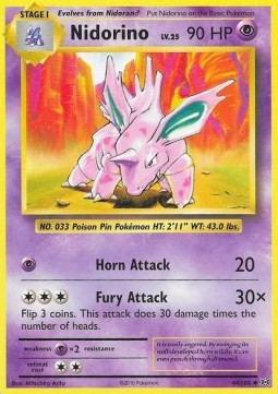 Nidorino EVO-44 Uncommon Excellent Englisch Reverse Holo