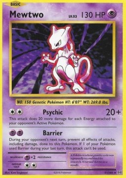 Mewtwo EVO-51 Rare Near Mint Englisch Reverse Holo