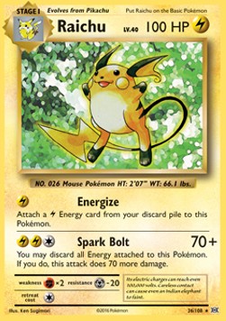 Raichu EVO-36 Holo Rare Near Mint Englisch Reverse Holo