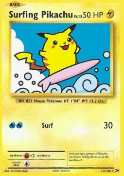 Surfing Pikachu EVO-111 Secret Rare Excellent Englisch