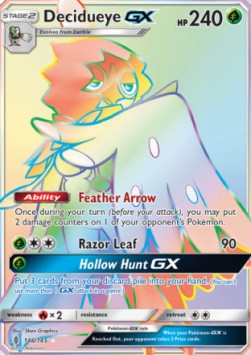 Decidueye GX GRI-146 Secret Rare Light Played Französisch