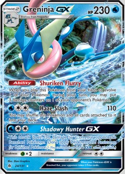 Greninja GX FLI-24 Ultra Rare Light Played Deutsch