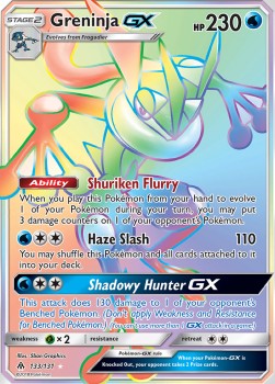 Greninja GX FLI-133 Secret Rare Good Deutsch