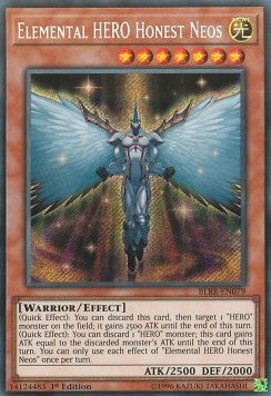 Elementar-HELD Aufrichtiger Neos BLRR-079 Secret Rare Good Deutsch 1. Auflage