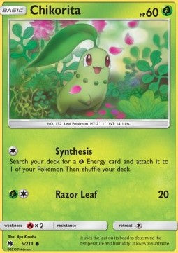 Chikorita LOT-5 Common Excellent Englisch Reverse Holo