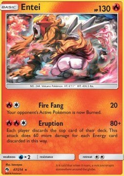Entei LOT-47 Rare Good Deutsch Reverse Holo