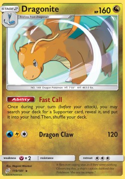 Dragonite TEU-119 Holo Rare Excellent Englisch